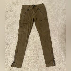 Polo Vintage Brown Tapered Cargo Pants with Zipper Details Ladies 4